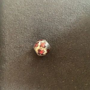 Pandora Charm | Silver and maroon butterfly gem